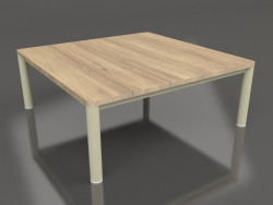 Coffee table 94×94 (Gold, Iroko wood)
