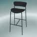 3d model Bar stool Pavilion (AV9, H 95cm, 50x52cm, Black lacquered oak) - preview