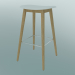 3d model Bar stool with Fiber wood base (H 75 cm, Oak, White) - preview