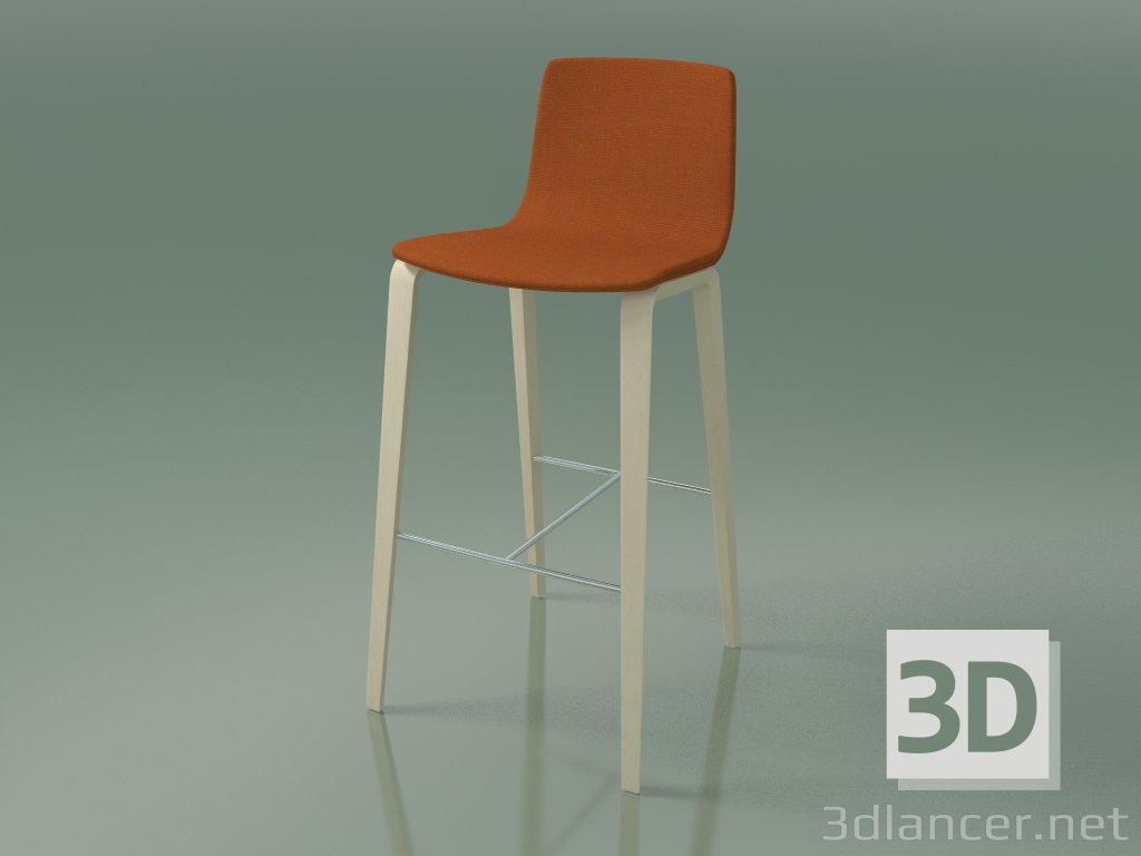 modello 3D Sedia bar 5904 (4 gambe in legno, imbottita, betulla bianca) - anteprima