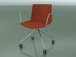 Cadeira 0317 (4 rodízios, com braços, LU1, com interior em couro removível, capa 3)