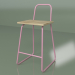 3d модель Полубарный стул с высокой спинкой (розовый) – превью
