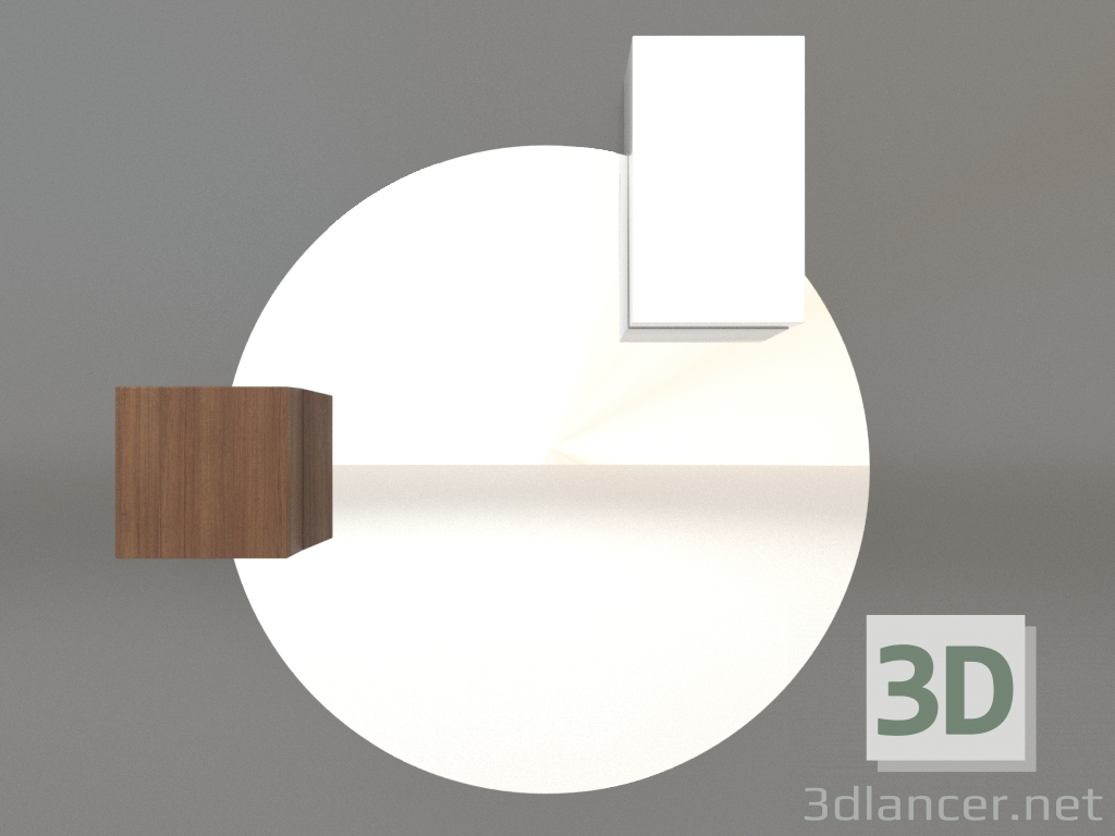 modello 3D Specchio ZL 07 (672х679, legno marrone chiaro, bianco) - anteprima