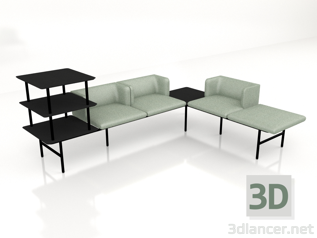 3d model Agora AR21 seating system module - preview