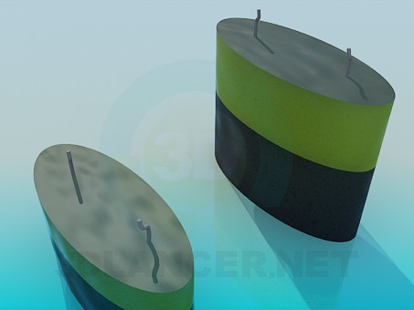 3d модель Свічки з двома гнітом – превью 3d модель Свічки з двома гнітом – превью