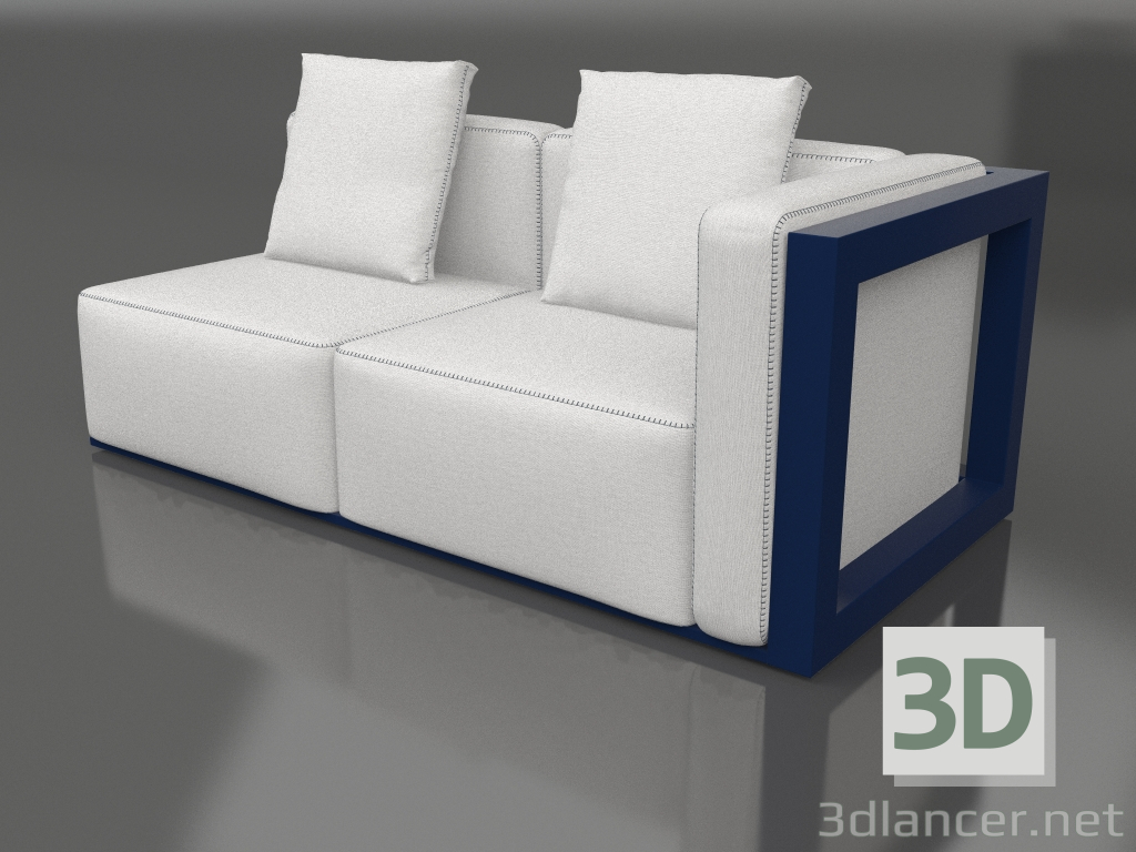 modèle 3D Module canapé, section 1 droite (Bleu nuit) - preview