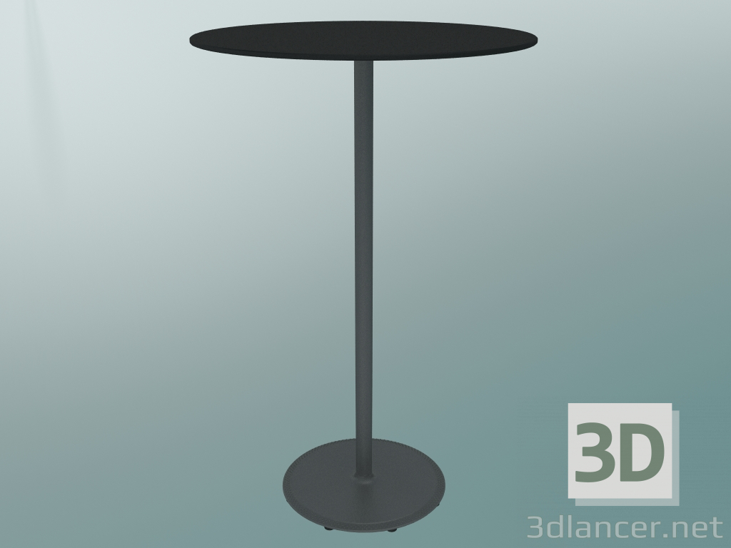 modello 3D Tavolo BON (9382-71 (⌀ 70cm), H 109cm, HPL nero, ghisa grigio alluminio) - anteprima