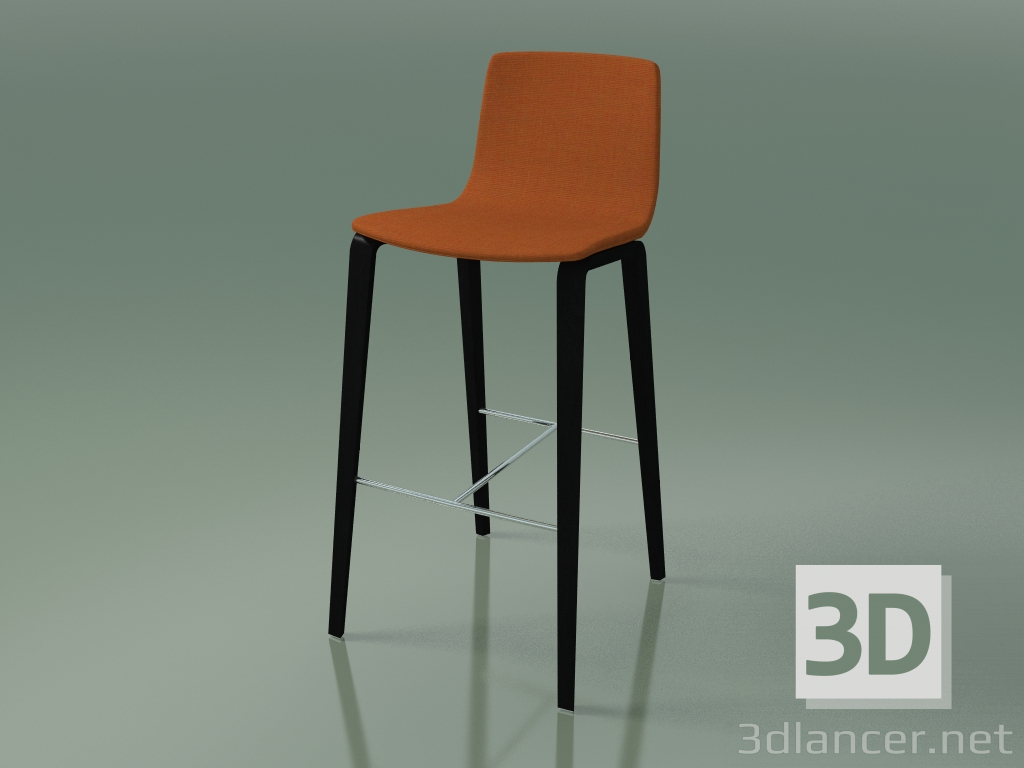 3d model Bar chair 5904 (4 wooden legs, upholstered, black birch) - preview