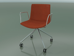 Cadeira 0317 (4 rodízios, com braços, LU1, com interior em couro removível, capa 2)