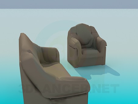 modelo 3D Sofá - escuchar modelo 3D Sofá - escuchar