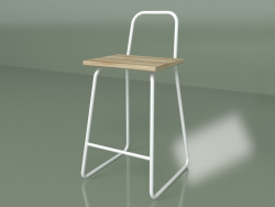 High back semi-bar chair (white)