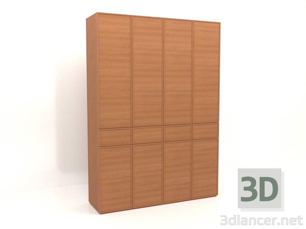 modello 3D Armadio MW 03 legno (2000x580x2800, rosso legno) - anteprima
