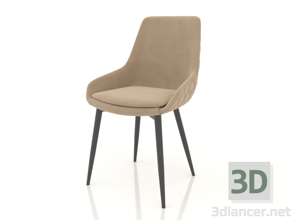 3D Modell Stuhl Gerti (beige-schwarz) - Vorschau