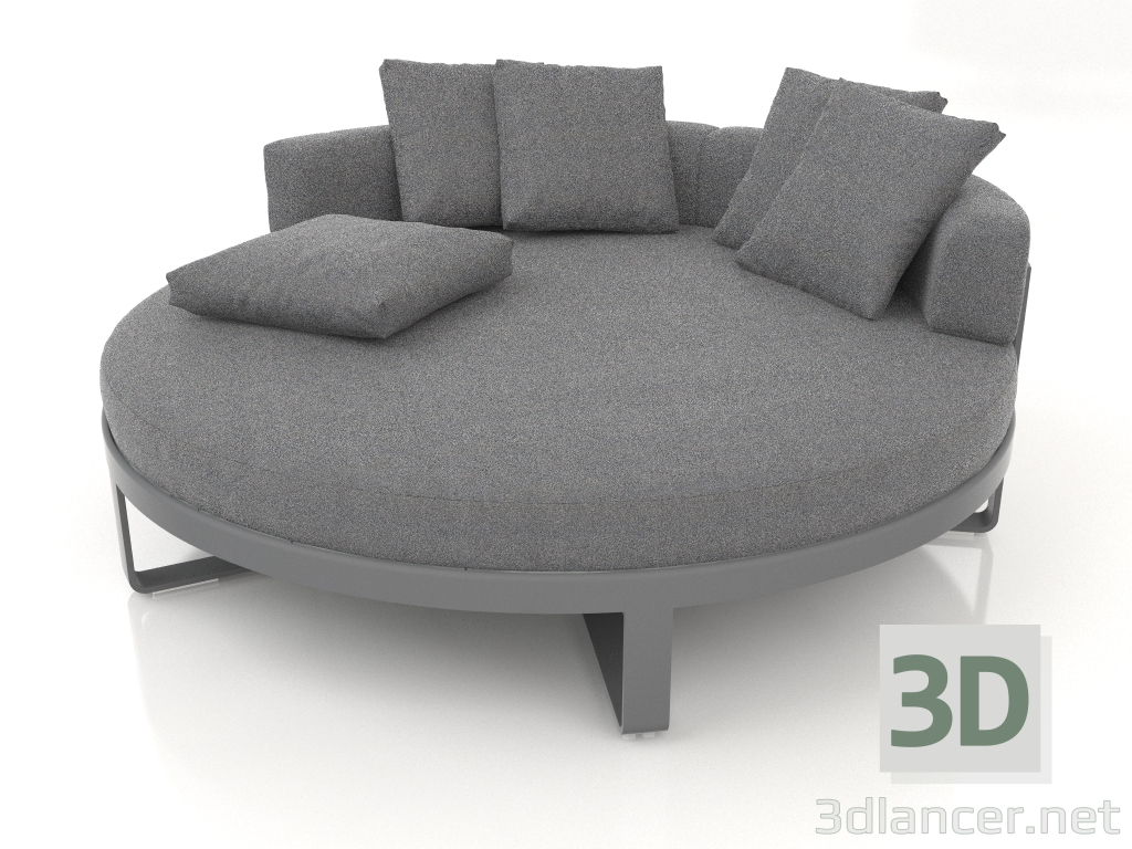 3d model Round lounge bed (Anthracite) - preview