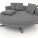3d model Round lounge bed (Anthracite) - preview