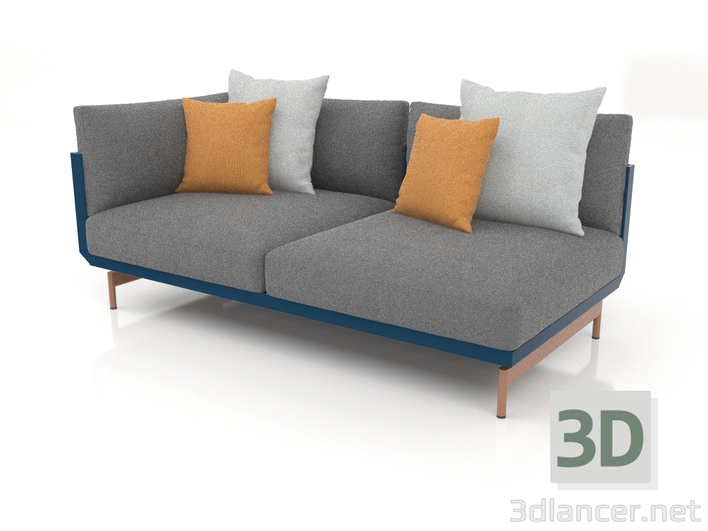 3D Modell Sofamodul Teil 1 links (Graublau) - Vorschau