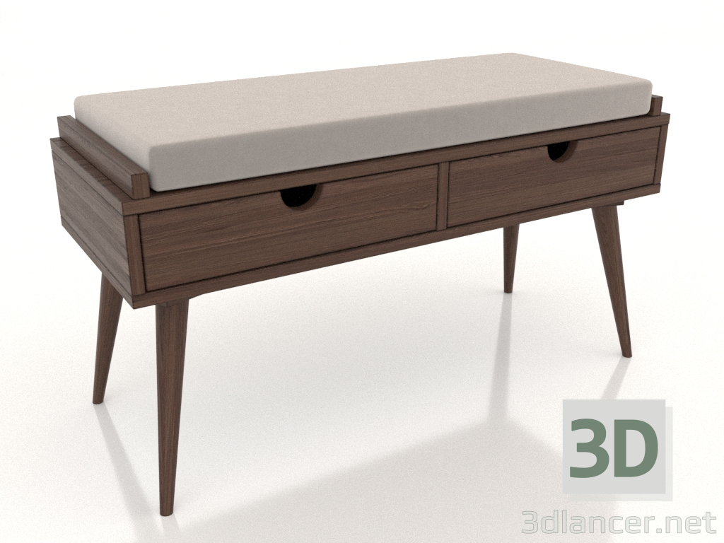 3d model Bench (dark walnut) - preview