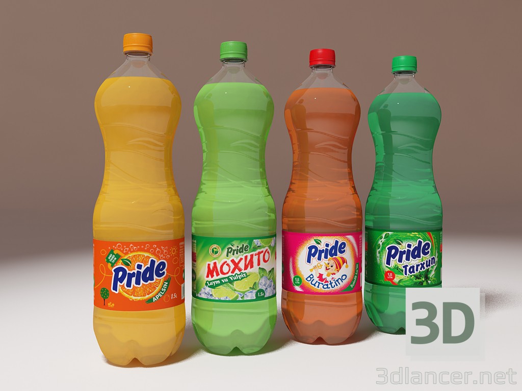 3D Modell In Flaschen Soda - Vorschau