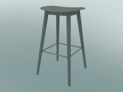 Bar stool with Fiber wood base (H 75 cm, Gray)