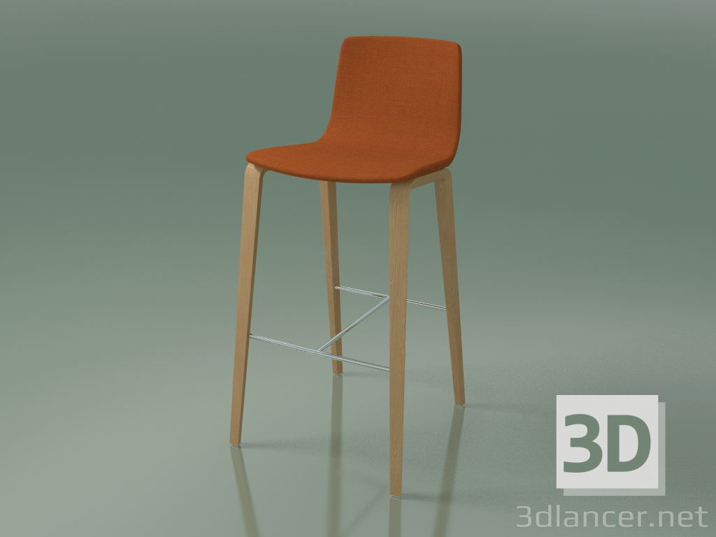 3D Modell Barstuhl 5904 (4 Holzbeine, gepolstert, Eiche) - Vorschau