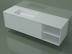 Lavabo avec tiroir et compartiment (06UC934S2, Glacier White C01, L 168, P 50, H 48 cm)