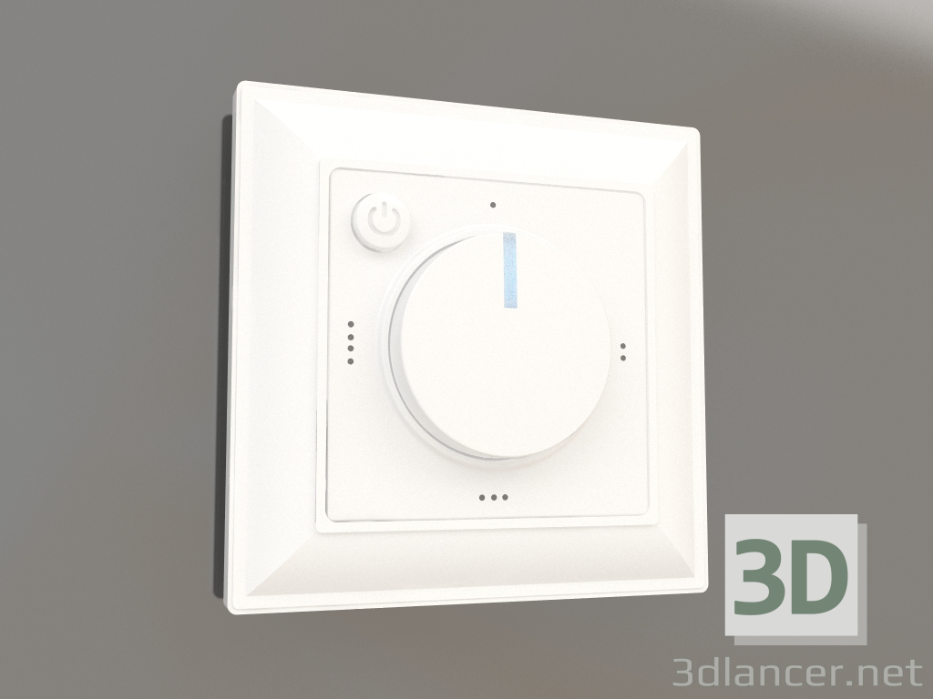 3D Modell Elektromechanischer Thermostat für Fußbodenheizung (weiß glänzend) - Vorschau