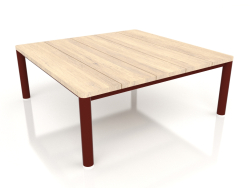 Coffee table 94×94 (Wine red, Iroko wood)