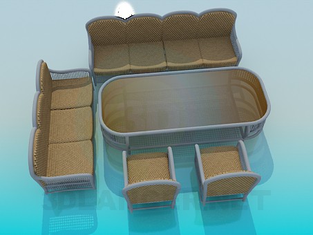 3d модель Набір меблів у вітальню кімнату – превью