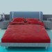 3 डी मॉडल बेडसाइड टेबल के साथ बिस्तर - पूर्वावलोकन