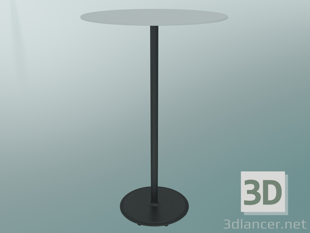 modello 3D Tavolo BON (9382-71 (⌀ 70cm), H 109cm, HPL bianco, ghisa nero) - anteprima