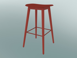 Bar stool with Fiber wood base (H 75 cm, Dusty Red)