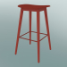 3d model Bar stool with Fiber wood base (H 75 cm, Dusty Red) - preview