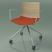 modèle 3D Chaise 0290 (4 roulettes, avec accoudoirs, LU1, avec coussin d'assise, chêne blanchi) - preview