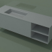 modèle 3D Lavabo avec tiroir et compartiment (06UC934S2, Silver Grey C35, L 168, P 50, H 48 cm) - preview