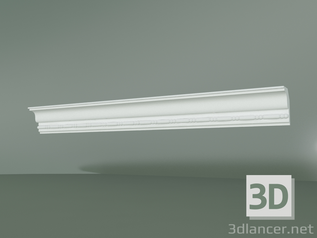 modello 3D Cornicione in gesso con ornamento KV514 - anteprima