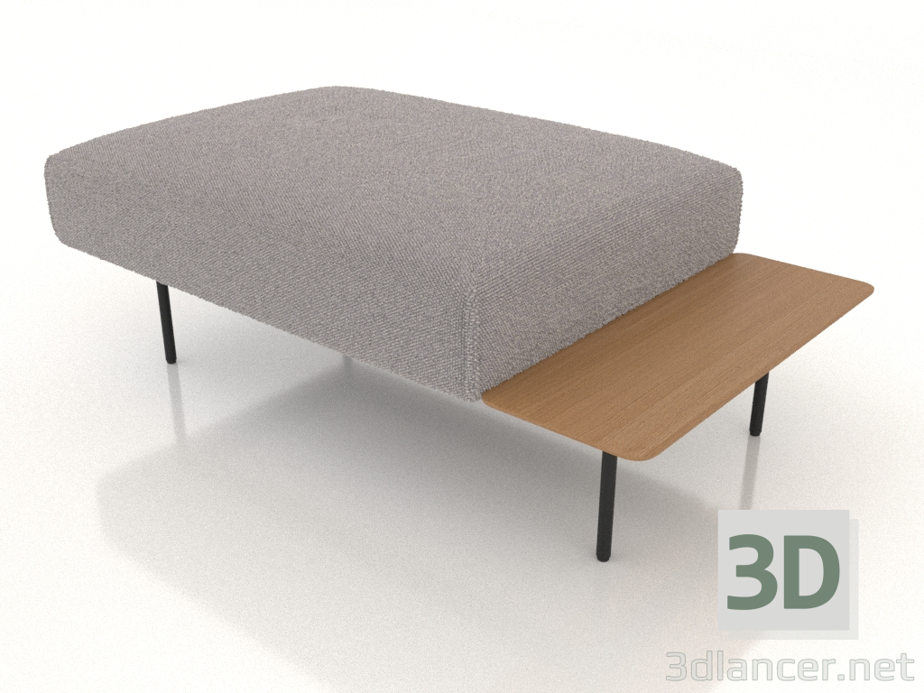 3d model Pouf, bench 120x70 - preview