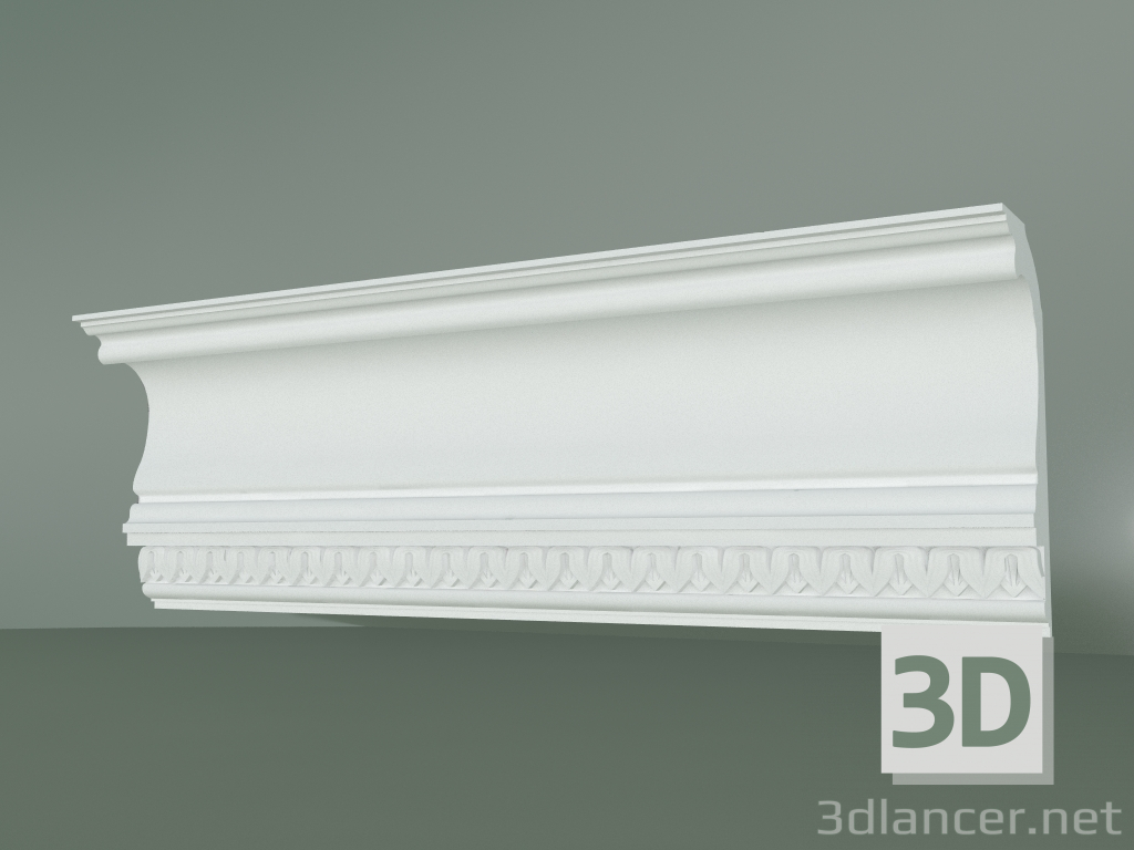 modello 3D Cornicione in gesso con ornamento KV012 - anteprima