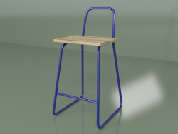 Cadeira semi-bar com encosto alto (azul)