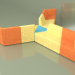 3d model Origami sofa, 9-seat modular - preview