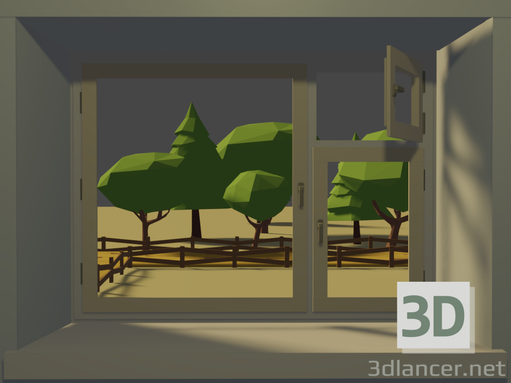 modello 3D di Vista dalla finestra comprare - rendering
