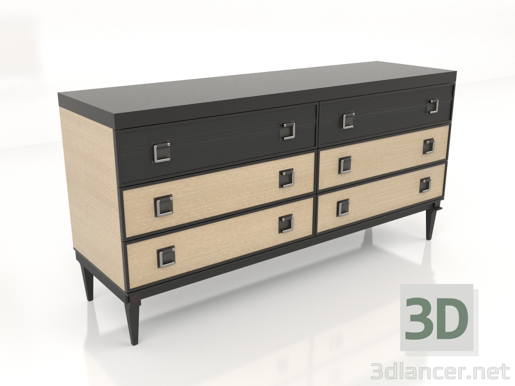 3d model Low chest of drawers (S511) - preview