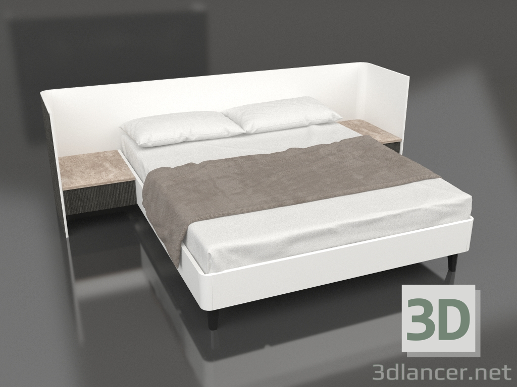 3D modeli Çift kişilik yatak 1600x2000 - önizleme