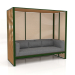 3d model Al Fresco sofa with an aluminum frame made of artificial wood (Bottle green) - preview
