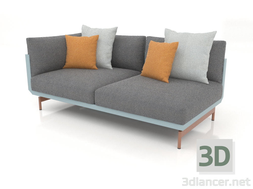 modèle 3D Module canapé, section 1 gauche (Bleu gris) - preview