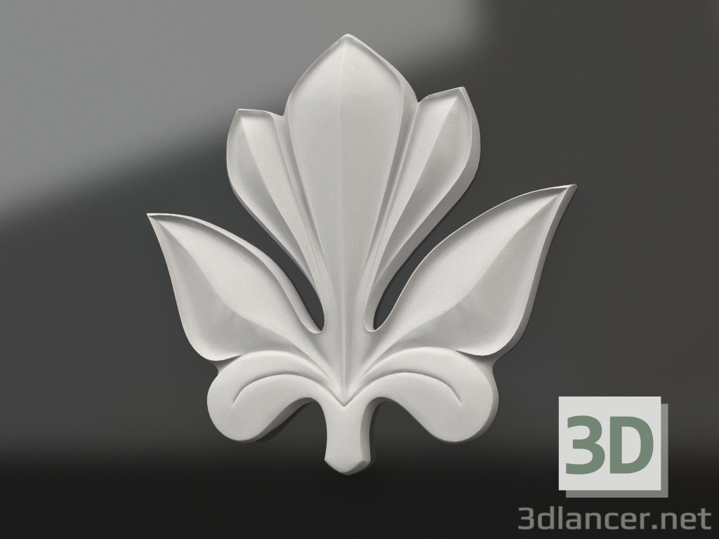 modèle 3D Élément décoratif en plâtre DE 011 (100x100) - preview