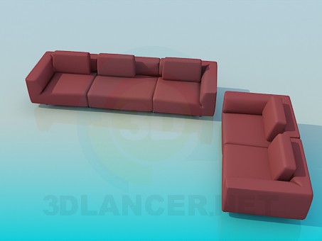 modelo 3D Sofá - escuchar modelo 3D Sofá - escuchar