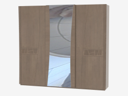 Armoire 3 portes avec un miroir au milieu ARMON3S
