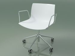 Sandalye 0213 (5 tekerlekli, kolçaklı, krom, polipropilen PO00401)