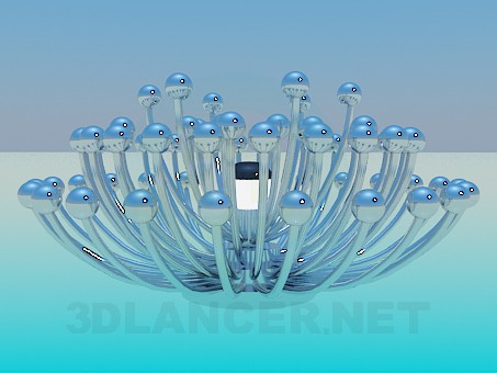3d model Lámpara Chandelier con bolas de metal - vista previa