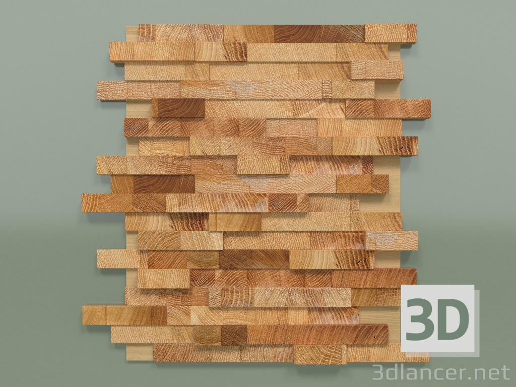 3d модель Деревянная панель Loft Rack – превью